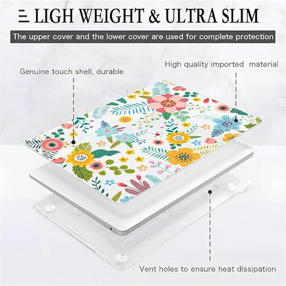 Compatible with MacBook Air 13.6 Inch Case 2024 2023 2022 Release Model A3113 M3 A2681 M2, Abstract Flower Hard Plastic Shell Cover Case