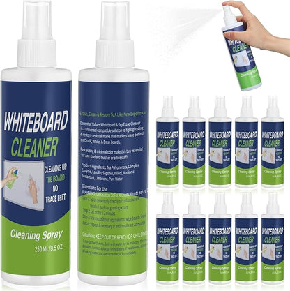 12 Pack Whiteboard Cleaner 8.5oz Dry Erase Board Cleaner White Board Cleaning Spray Dry Erase Cleaner Spray Removes Stubborn Marks from Whiteboard Chalkboard