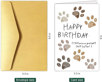 Chenive Funny Birthday Card for Dog Lovers - Cute & Happy Birthday Card for Dog Owners