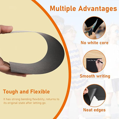 40 Sheets Black Cardstock 8.5 x 11 Printer Paper, 75lb Heavyweight Black Construction Paper Card Stock for Invitatins, Crafting, Memus, DIY Making Cards, School Scrapbooking