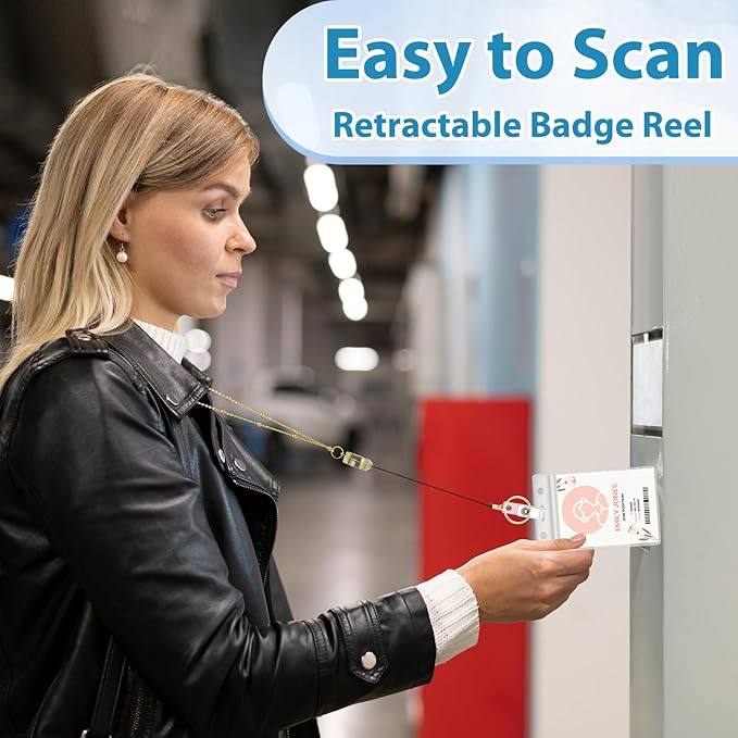 Lanyards for Id Badges 3 Pack Badge Lanyard with 6 Pcs Id Badge Holder Retractable Stainless Steel Teacher Lanyards Cruise Ship Lanyards for Girl Women (Gold, Silver, Bright Blue)