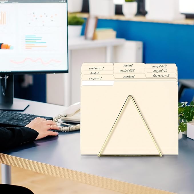 SUNEE Manilla Folders Letter Size (8.5 x 11 inches),100 Per Box, 1/3 Cut Tab for Easy Labeling and Organization, Durable Standard Paper for Home, Office, School Filing