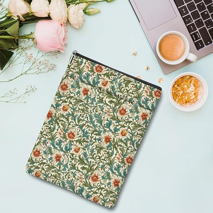 Botanical Book Sleeve, Classic Flower Book Covers for Paperbacks, Floral Book Pouch Book Protector, Book Lovers Gifts for Women Girls Auntie, Book Accessories Book Club Gifts Christmas Birthday Gifts