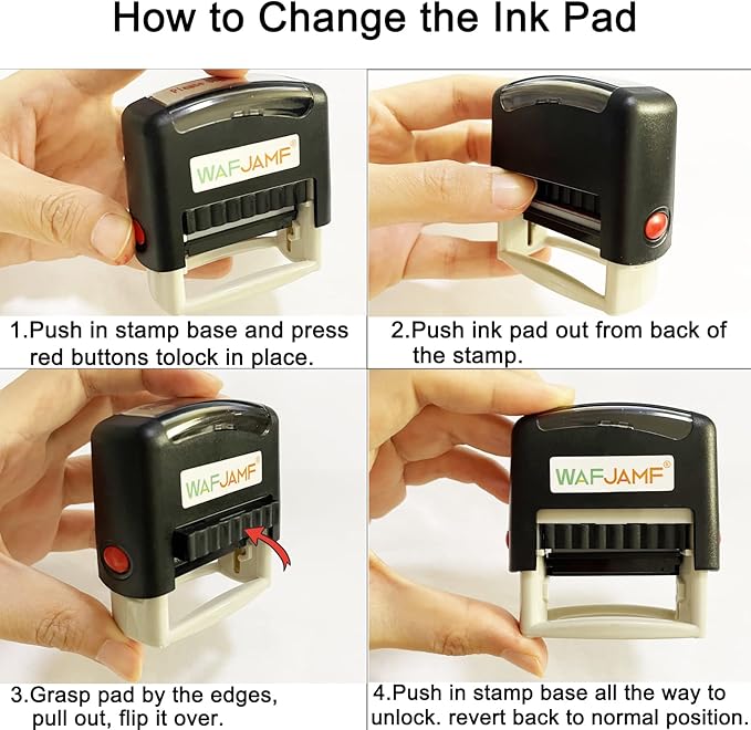 WAFJAMF Paid Office Stamp Self Inking Rubber Stamp Office Stamp Message Stamp Red Ink-Medium