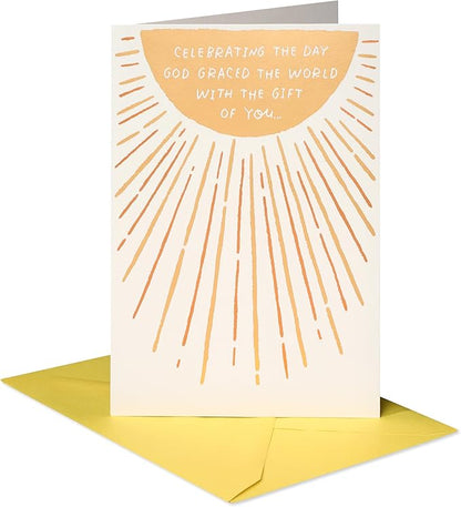American Greetings Religious Birthday Card (His Light Shines on You)