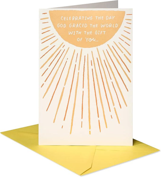 American Greetings Religious Birthday Card (His Light Shines on You)