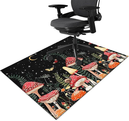 Office Chair Mat for Hardwood Floor Mushroom 48"x60" Computer Gaming Chair Mat Anti-Slip Office Rugs Floor Protector for Rolling Chairs Under Desk Rug for Home Office