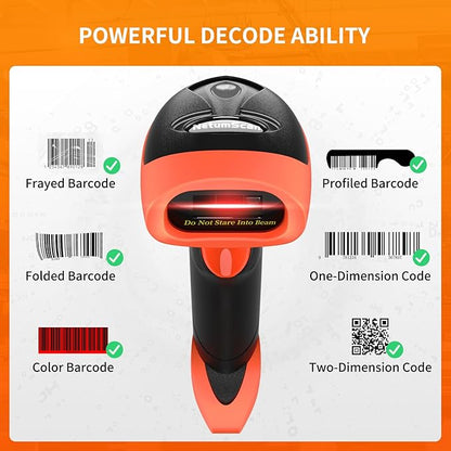 Handheld USB Barcode Scanner Reader for Computers, NetumScan Handheld Wired Automatic 1D 2D Image QR Bar Code Scanners for Mobile Payment, Store, Supermarket, Warehouse
