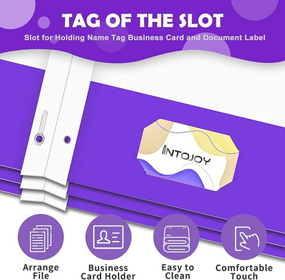 Folders with Pockets,IntoJoy 50 Pack Two Pocket Folders Business Card Holder Paper Folders with Prongs for School Office Filing Cabinet Resume Portfolio (Purple)