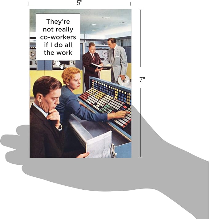 NobleWorks - Hilarious Employment Work Anniversary Card - Funny Retro Notecard for Employees, Coworker - Not Really Co-Workers C4159ANG-WA
