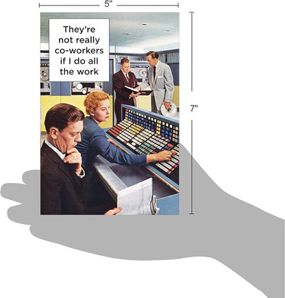 NobleWorks - Hilarious Employment Work Anniversary Card - Funny Retro Notecard for Employees, Coworker - Not Really Co-Workers C4159ANG-WA