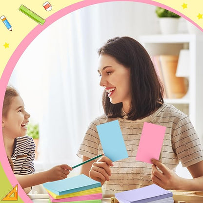 240 Count Colored Blank Index Cards 3x5 Inches Flash Cards Flashcards Heavy Weight Note Cards for Studying School Office Supplies