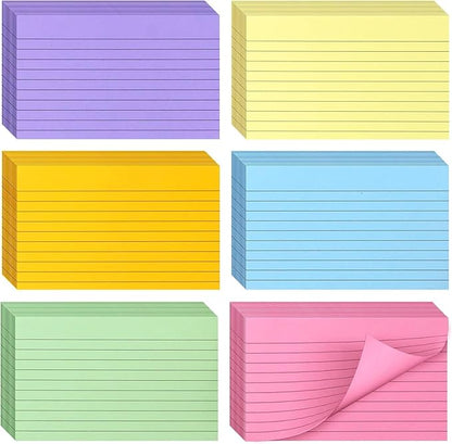 Bignc 600 Sheets Index Cards Colored, 3 X 5 Inch Ruled Color Note Cards for School, Home & Office, Multi Colors Flashcards, Colorful Notecards,Pink Index Card Ruled, Purple Lined Flash Cards