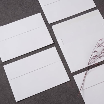 Wishop 50 Pack Self-Adhesive Envelopes with Fold Cards for Wedding Invitations, Greeting Cards, Baby Shower, Letter Mailing (White, 4x6)