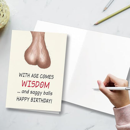 Funny Rude Adult Themed Perfect for Birthdays, Funny Anniversary Card for Husband and Boyfriend, Witty Joke Best Wishes Celebration Card, Perfect for Friends, Family, Spouse