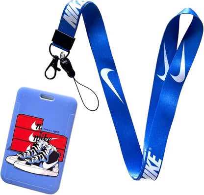 AllStyle By Patel Neck Strap Compatible Lanyard With ID Holder Suitable for Women Men Kids (Blue Lanyard + SkyBlue ID Holder)