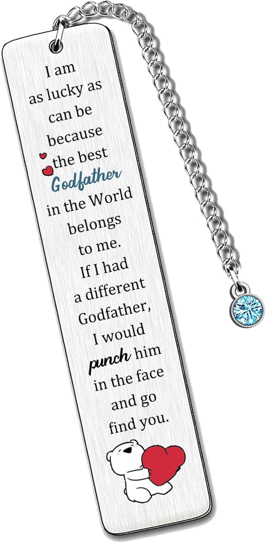 Godfather Bookmarks Fathers Day Gift Bookmarker Appreciate Birthday Present Men Retirement Appreciate The Best Godfather in The World Family Love Keepsakes Christmas Thanksgiving Book Accessory