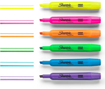 Sharpie Tank Style Bulk Highlighters, Chisel Tip Highlighter Marker Set, Journal Highlighters, Office And Teacher Supplies, Fluorescent Yellow Highlighters, 36 Count