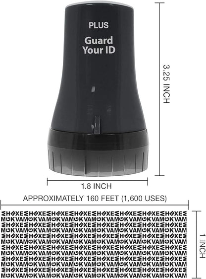Guard Your ID Wide Advanced Roller 2.0 Identity Theft Prevention Security Stamp Black