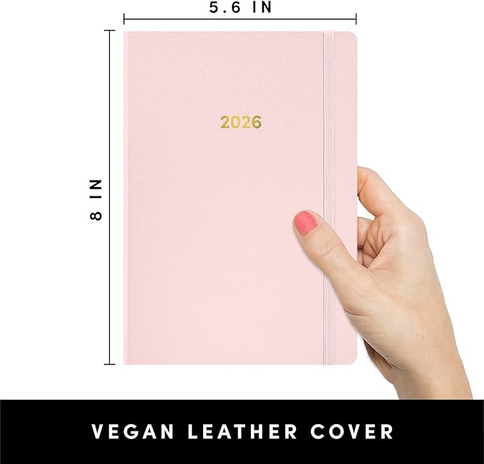 PAPERAGE 2026 Weekly & Monthly Planner, 12 Months (January 2026 - December 2026), 5.6 in x 8 in, Hardcover 2026 Planner with Weekly & Monthly Spreads, Note Pages, Stickers & Back Pocket – Blush