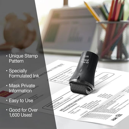 Wide Advanced Confidentiality Roller Stamp by Guard Your ID for Personal Information Concealment, As Seen on TV (3-Pack, Black)