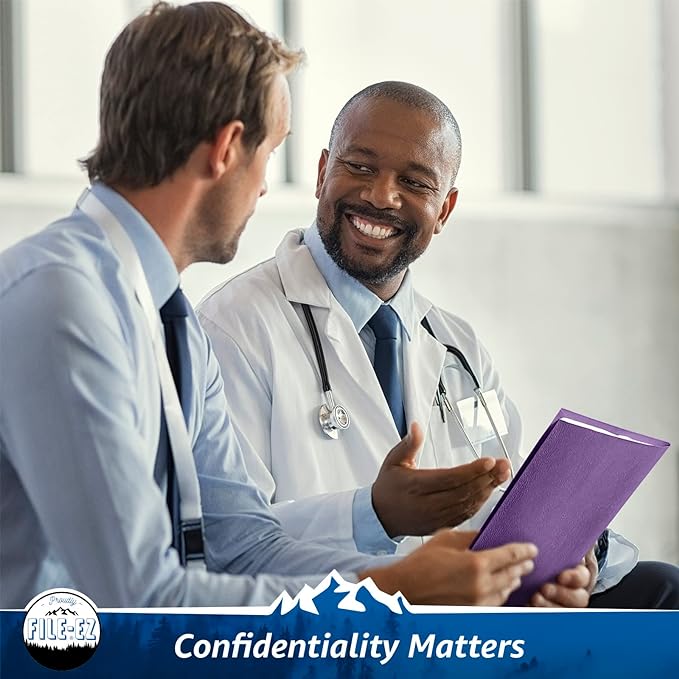 FILE-EZ Two-Pocket Folders, Purple, 25-Pack, Textured Paper, Letter Size (EZ-32545)