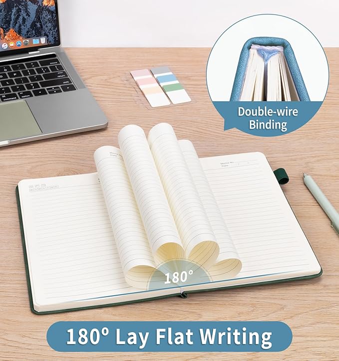 Lined Journal Notebook for Women Men, A5 Hardcover Leather Journals for Writing, 200 Pages Thick Paper, Daily Journal Notebook for Work, School, Note Taking, Business, Travel, College Ruled