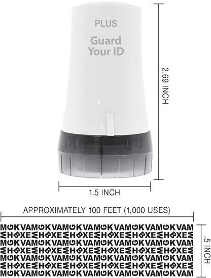 Guard Your ID Advanced 2.0 Roller Identity Privacy Stamp for Identity Theft Prevention and Security (Regular 3-Pack, White)
