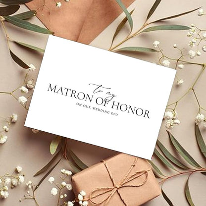 Matron of Honor Proposal Gifts for Wedding Day, To My Matron of Honor On Our Wedding Day Cards.（Matron of Honor A）