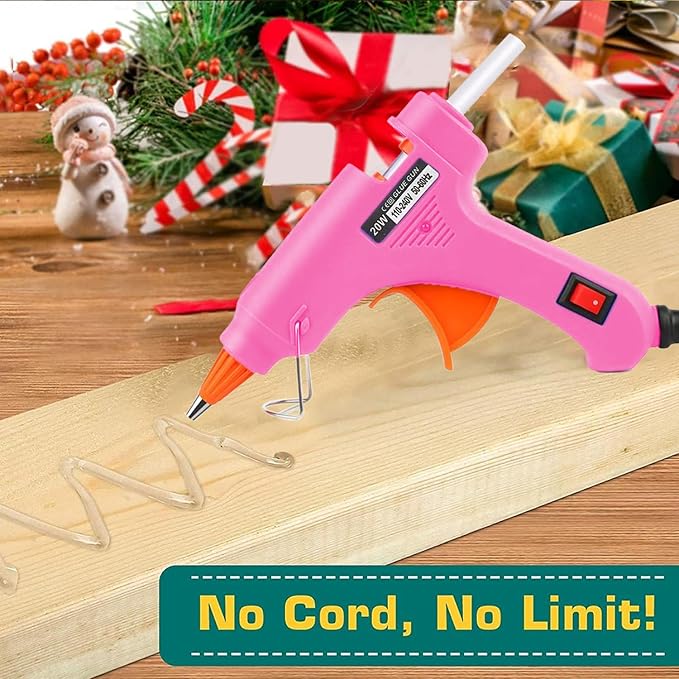 Mini Hot Glue Gun 2-Pack Blue Pink 35pcs Hot Glue Sticks for Quick Fix Artist DIY Art Home 20w