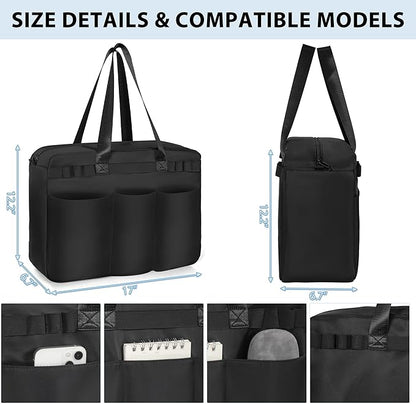 Utility Tote Bag with Multi-Pockets, Foldable Travel Duffle Bag with 15.6″Padded Laptop Sleeve, Top Zipper Tote Bag for Travel/Work