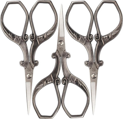JubileeYarn Chinese Wing & Cloud Embroidery Craft Scissors - Antique Silver - 3 Scissors