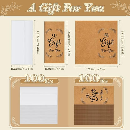 Sabary 200 Pcs Christmas Money Envelopes for Cash Gifts Set 100pcs 3.5 x 7.28 Inches a Gift for You Envelopes 100 White Envelope for Church Wedding Graduations Birthdays Certificate Currency Offering