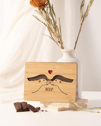 Anniversary Card for Her Him Boyfriend Girlfriend Husband Wife, Wooden Otter Card, Birthday Gift, Happy Anniversary for Couple