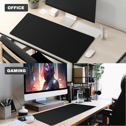 Large Mouse Pad, Desk Mat Large Office Desk Pad Gaming Mouse Pad with Stitched Edges, 35.4" x 15.7" Mousepad with Non-Slip Waterproof Rubber Base for PC Laptop Desk Home Office Accessories, Black