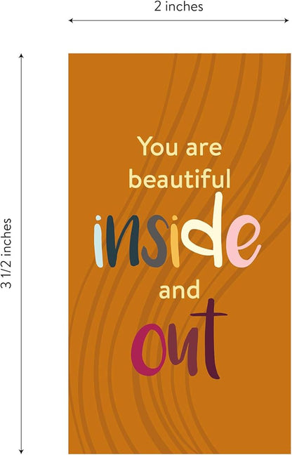 DIVERSEBEE 60 Pack Assorted Motivational Cards - Inspirational and Kindness Mini Note Cards, Gratitude Encouragement Card Set with 60 Unique Motivational Quotes Business Card Size (Assorted)