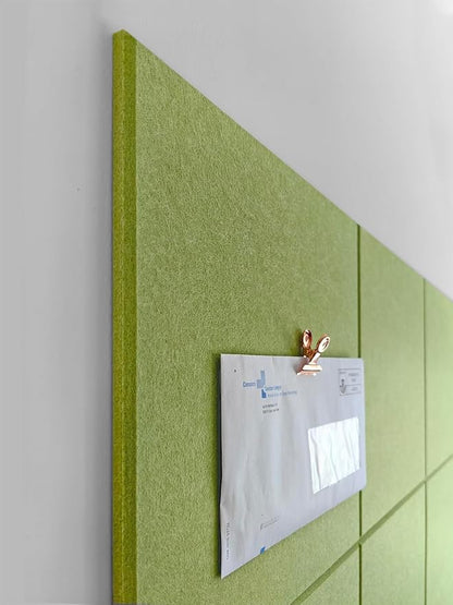 Cork Board 48 x 36 Alternative – 11.8x11.8x0.35 Inches 12 Pack Felt Wall Tiles with Safe Removable Adhesive, Large Cork Board for Office Walls Pin Board Cork Tiles for Classroom - Grass Green
