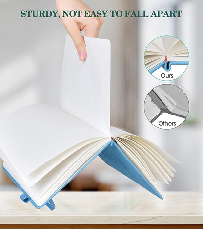 Lined Journal Notebook for Men Women, A5 Leather Journals for Writing, Blue 200 Pages College Ruled Journal Notebook, Travel Daily Journal Notebook for Work School, Note Taking 5.75'' X 8.38''