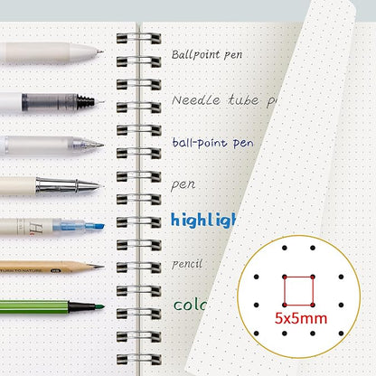 EMSHOI B5 Spiral Notebook Bullet Dotted Journal, Large 7.48" X 10.15", 300 Pages/150 Sheets, 100gsm Dot Grid Paper, Waterproof Hardcover, for Office School Women Men Work Writing Notes-Purple