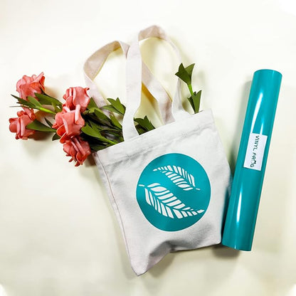 VINYL FROG Teal Heat Transfer Vinyl Roll 12"x12ft Aqua HTV Iron On Vinyl for T-Shirts Garments Bags and Other Fabrics