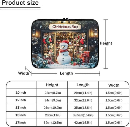 Christmas Snowman Laptop Sleeve Case for Women Laptop Protector Lightweight Computer Sleeve 10 inch Suitable for Girls Boys Tablet Bag Laptop Accessories