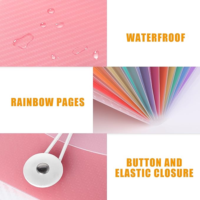 Nicecho Receipt Coupon Organizer, 13 Pockets Small Accordion File Organizer with Labels for Receipt Cards, Bill Business, Coupons Storage, 10.2X 5.1 Inches (Transparent)