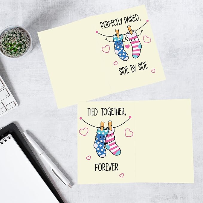 Cheerin Anniversary Cards for Him and Her - Sweet Romantic Greeting Card with Envelope - Birthday Cards for Husband Wife Girlfriend or Boyfriend