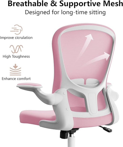 Ergonomic Office Chair, Comfort Swivel Home Office Task Chair, Breathable Mesh Desk Chair, Lumbar Support Computer Chair with Flip-up Arms and Adjustable Height