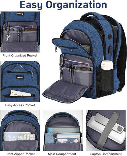 School Backpacks for Teen Boys 17.3 Inch,Bookbag Back Pack for Men Schooler with USB Charging Port,Morrales Knapsack for Business College High School