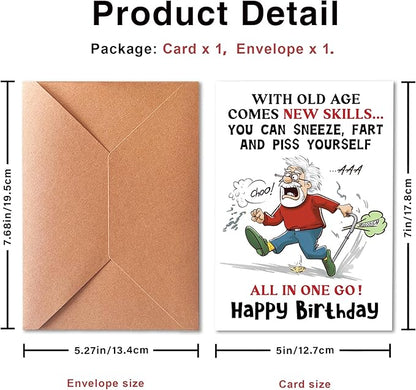 Funny Birthday Card for Men, Funny Birthday Card for Friends Grandpa Brother Husband Dad, Happy Birthday Card for Men Seniors, Funny Getting Older Birthday Card for Men, Old Age Bday Greeting Card