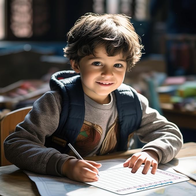 10 Pack Multiplication Chart Whiteboard Card - Double-Sided 9" x 12" Dry Erase Board, Math Manipulatives White Board for Kids Students, Classroom and Home Learning，Small White Board Card Dry Erase