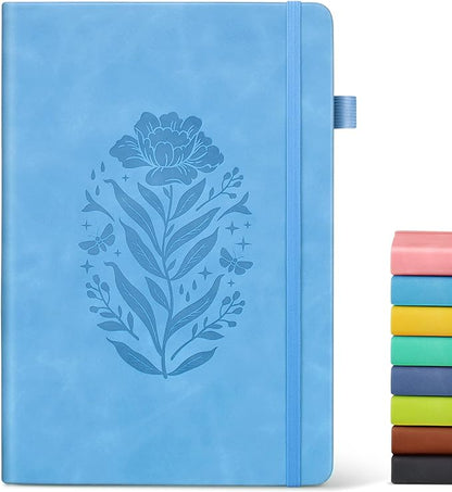 Lined Journal Notebook for Men Women, A5 Leather Journals for Writing, Blue 200 Pages College Ruled Journal Notebook, Travel Daily Journal Notebook for Work School, Note Taking 5.75'' X 8.38''