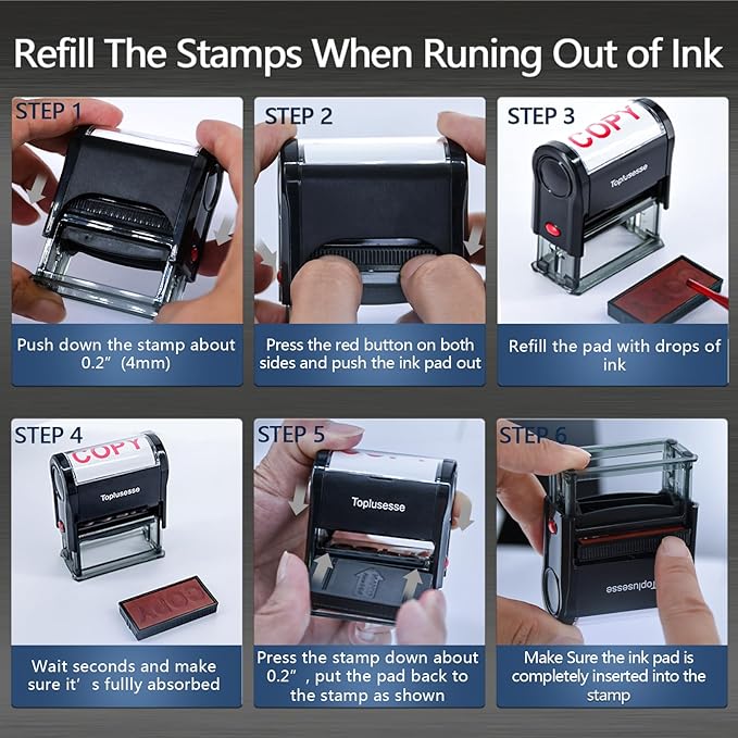 for Deposit Only Stamp Self Inking for Deposit Only Message Bank Stamp Office Supplies- Blue Ink One Line