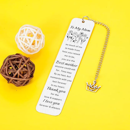 Mother of The Bride Gifts, Mother’s Day Gifts, Best Mom Ever Bookmark for Mom Mother Mommy Grandma from Teens Valentine’s Day Christmas Gift Book Lovers Gift